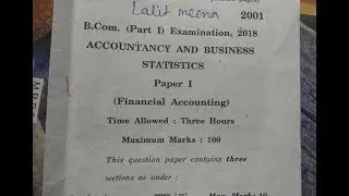 B.com 1st year financial accounting paper 2018 | Kota university |