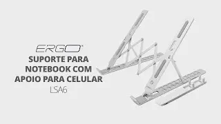 Suporte para Notebook LSA6 com Apoio para Celular | Conforto e Eficiência para seu Trabalho!