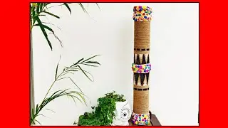 DIY Vase from Cardboard | Vase from Waste Material | Diwali Home Decor Boho vase