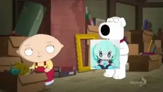 Stewie scared of Hatsune Miku