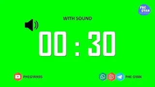 30 seconds Green Screen timer with Sound 