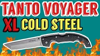 COLD STEEL VOYAGER TANTO XL | EDC Pocket Samurai Sword | Tactical Self Defense Blade | Outdoors