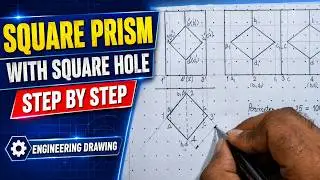 Development of Square Prism | development of surfaces in engineering drawing | Engineering Drawing
