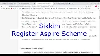 Sikkim - Register for Aspire Scheme (NSIC)