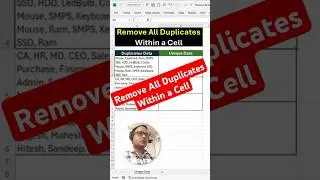 Remove All Duplicates within a Cell | Remove All Duplicates Text within a Cell | Textjoin | Unique