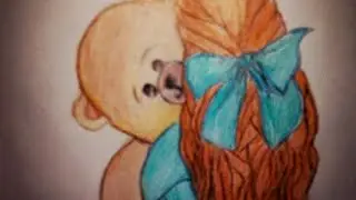 how to draw a girl with teddy bear | step by step| pencil color drawing | maan art