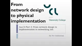 Ass15 Part2 From network design to implementation in Networking lab.