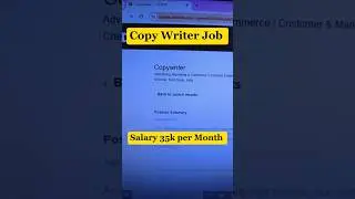 Copy Writer Job 2024 | Copy Writer vacancy #shorts