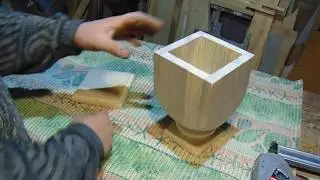 Квадратная ваза из дерева на токарном .