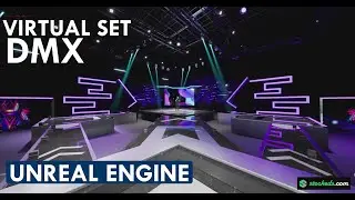 STAGE BTRD | DMX LIGHT | UNREAL ENGINE VIRTUAL EVENT STAGE SET INTEGRATED WITH AXIMMETRY