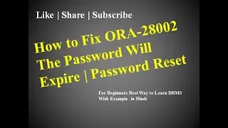 12.DBMS | How to reset password in oracle
