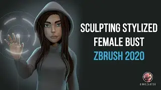 Zbrush sculpting stylized female bust