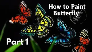 BEAUTIFUL Butterfly 🦋 🦋 Painting Using Acrylics Part 1 With Details