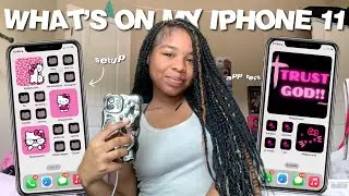 WHAT’S ON MY IPHONE 11 *pink+chrome edition* | iOS 18, app reccomendations, layout, widgets