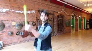 Spinning and crossing one poi backward