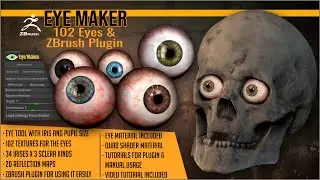 How to add eyes to your characters with Eye Maker 102 Eyes and Plugin For ZBrush by Artistic Squad