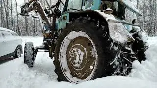 завалило снегом,Разгребаемся,чуть не зацепил машину за 1000000р