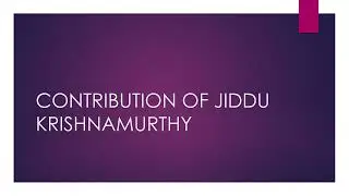 Contribution of J.  krishnamurthy | Free UGC NET Preparation