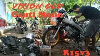 cara pasang mesin r15 v3 ke old vixion