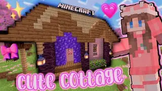 Building a CUTE PINK COTTAGE House in Survival Minecraft!