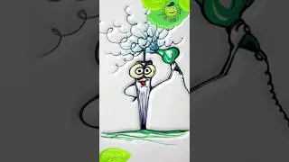 Рисунок как одуванчик Дандл сушит волосы феном #shorts