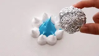 Drawing with tin foil? ❤️ Acrylic Painting Technique 