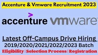 Accenture Off Campus drive for 2021/2022/2023 batch ||Vmware Latest Jobs for Freshers |Jobs 2023