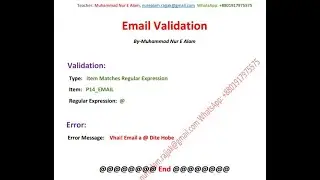 @ Email validation Item matches Regular Expression in Oracle Apex