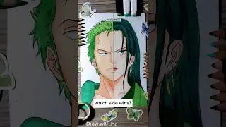 Male VS Female Zoro drawing ♀️ #foryou #fypシ #anime #art #challenge #zoro #100k #onepiece #shorts