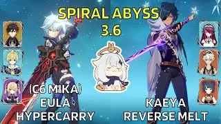 C0 Eula Hypercarry ft. C6 Mika & C3 Kaeya Reverse Melt | Spiral Abyss 3.6 Floor 12