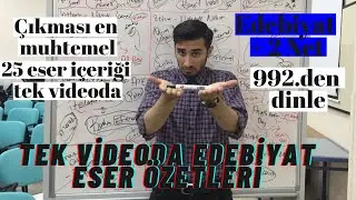 E2-) TEK VİDEODA EDEBİYAT ESER ÖZETLERİ| #yks