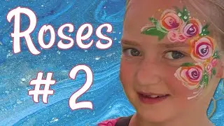 Face Painting Roses- Part 2: Easy and Fast Classic Line work ROSE flower makeup tutorial