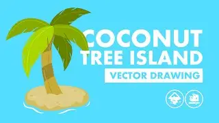 COCONUT TREE ISLAND || VECTOR DRAWING || INKSCAPE || AZAZYN