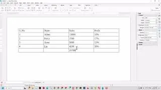 Table Functions in LibreOffice Writer | Spreadsheet