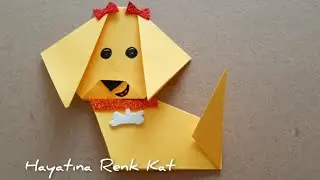 Origami Köpek Yapımı🐶❤Kendimiz veya Sevdiklerimiz İçin tatlış bir Hediye❤💜🎈🐶