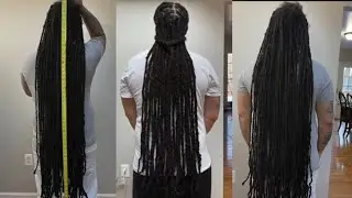 10 month Dread Locks  Re twist on 52 inch Dread Locks / LOCKS - voiceover with hubby