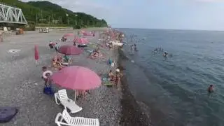 Лазаревское Каткова щель пляж 4К(полный экран)