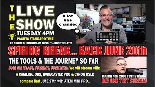 TWENTY PLUS MINUTE LIVE STREAM: Tuesday May 30th at 4PM (PST)