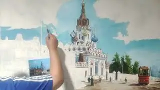 Роспись маслом на стене