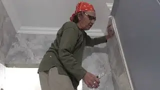 Подрезка обоев по установленной кухонной мебели.  Мкр Вересаево