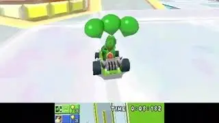 Luigi gets a Fake Item Box thrown at his head and dies