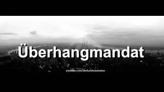 How to pronounce Überhangmandat in German - Perfectly