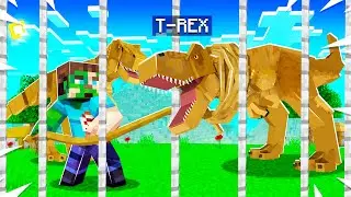 BUILDING A DINOSAUR ZOO in MINECRAFT! (T-Rex)