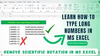 How to write Big Number in Excel | Long Number in Spreadsheet