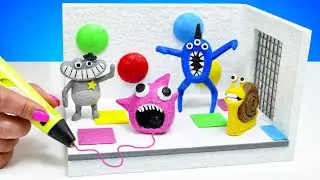 Making Garten of Banban 2 All Bosses Sheriff Toadster, Slow Seline, Nabnnab 3D Pen Miniature Diorama