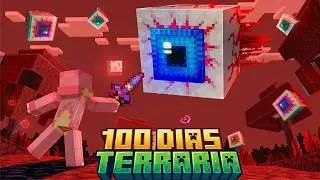 I survived 100 days in a Terraria Minecraft world