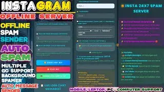 🔥INSTAGRAM OFFLINE AUTO SPAM SERVER || IG SPAM SENDER BACKGROUND|| WITHOUT RDP SPAM ANDROID/IPHONE 