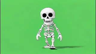 Skeleton Walking Green Screen Animation 