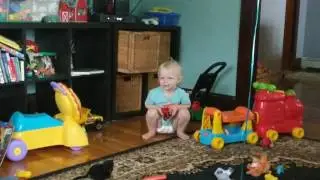 Toddler laughing hysterically at Alexa making fart noises