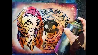 Jack Sparrow Speed Painting Spray Art Pirates of the Caribbean - Sacha Walker Art